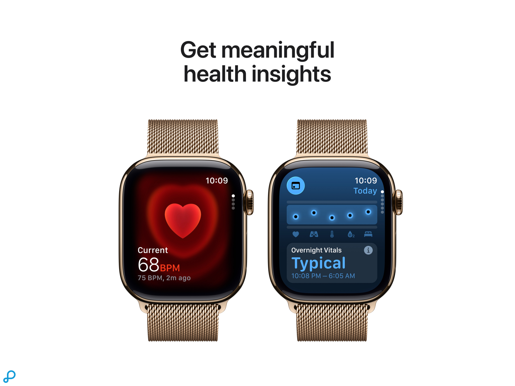 Apple Watch Series 11 GPS + Cellular 42mm Gold Titanium Case with Gold Milanese Loop-4