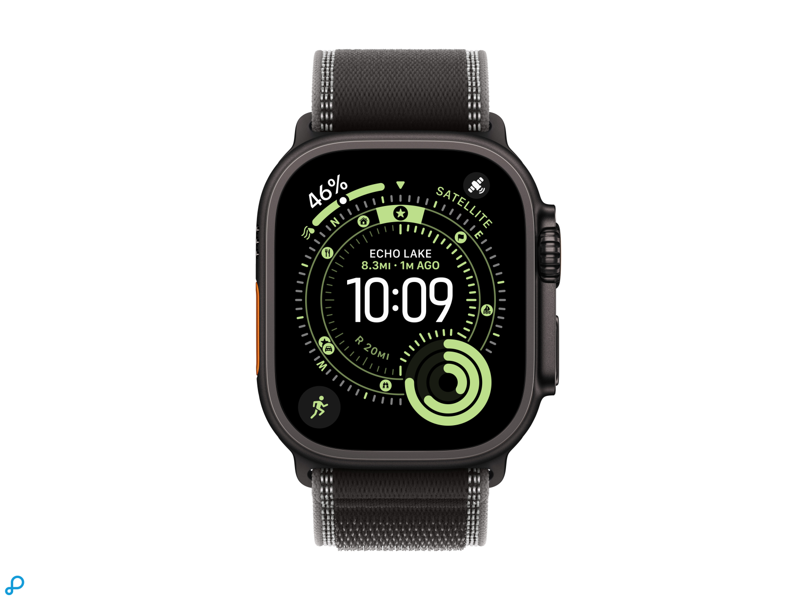 Apple Watch Ultra 3 GPS + Cellular 49mm Black Titanium Case with Black/Charcoal Trail Loop - M/L-1