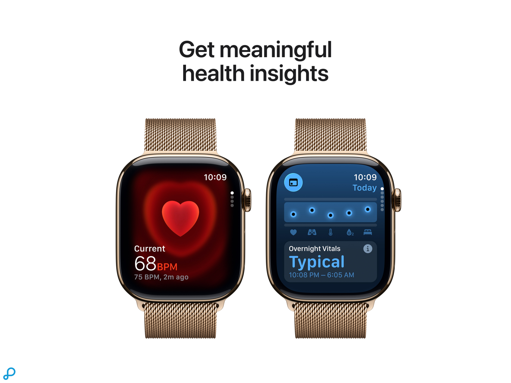 Apple Watch Series 11 GPS + Cellular 46mm Gold Titanium Case with Gold Milanese Loop - M/L-4
