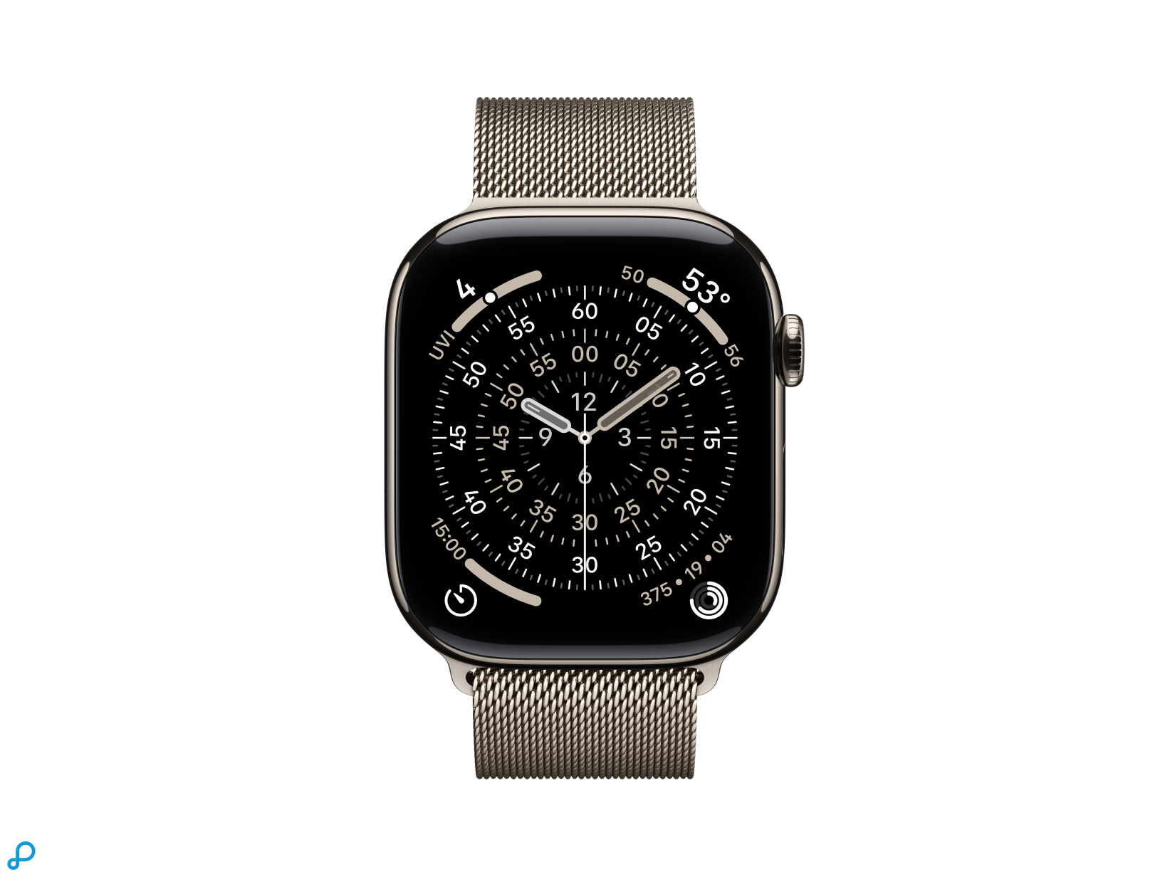 Apple Watch Series 11 GPS + Cellular 46mm Natural Titanium Case with Natural Milanese Loop - M/L-1