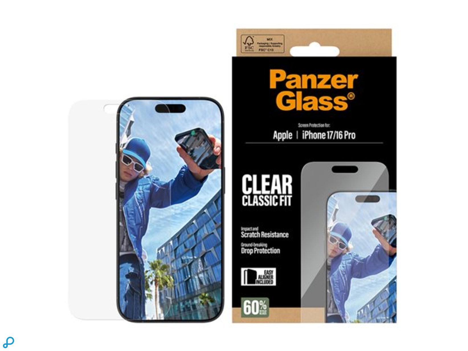 PanzerGlass Screenprotector Classic Fit Voor iPhone 17/16 Pro - Transparant-2