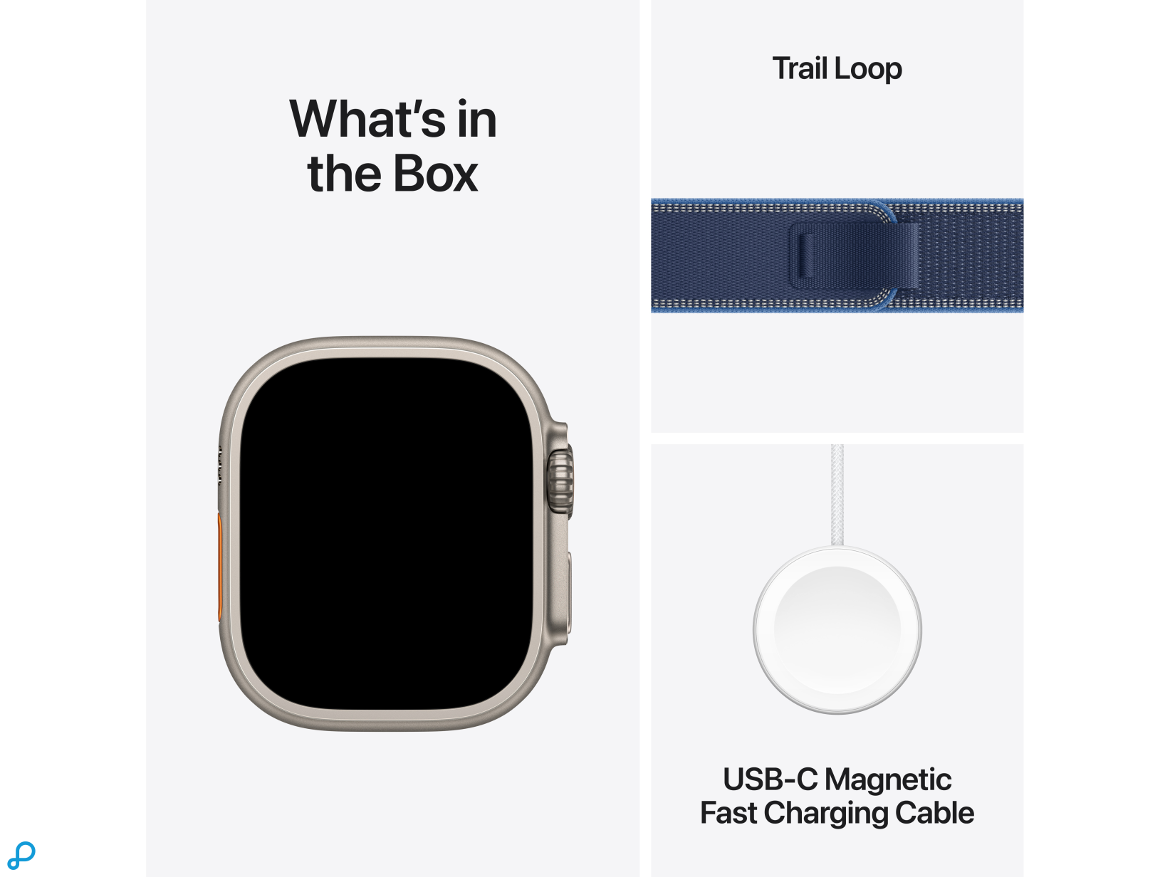 Apple Watch Ultra 3 GPS + Cellular 49mm Natural Titanium Case with Blue/Bright Blue Trail Loop - M/L-7