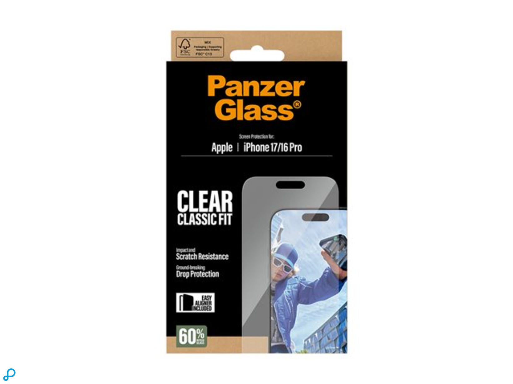 PanzerGlass Screenprotector Classic Fit Voor iPhone 17/16 Pro - Transparant-0