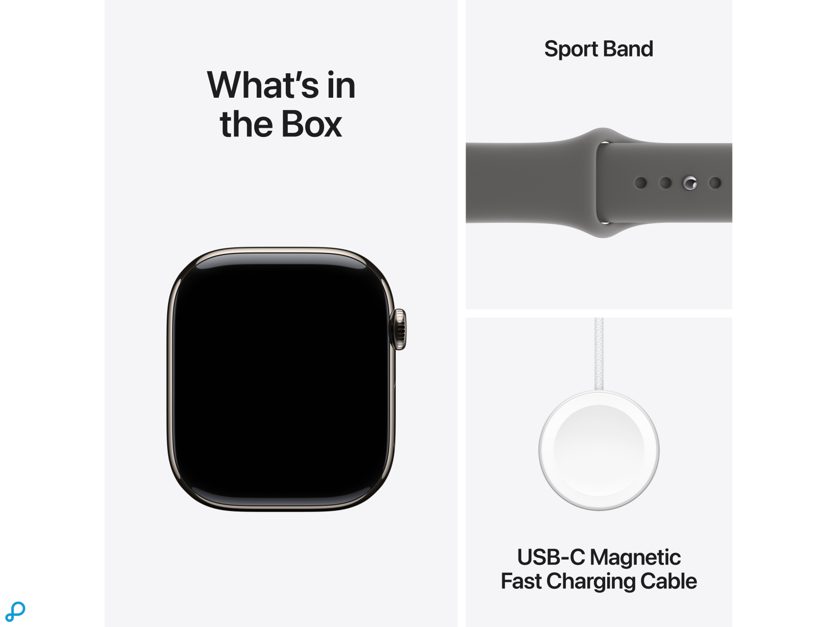 Apple Watch Series 11 GPS + Cellular 46mm Natural Titanium Case with Stone Grey Sport Band - S/M-7