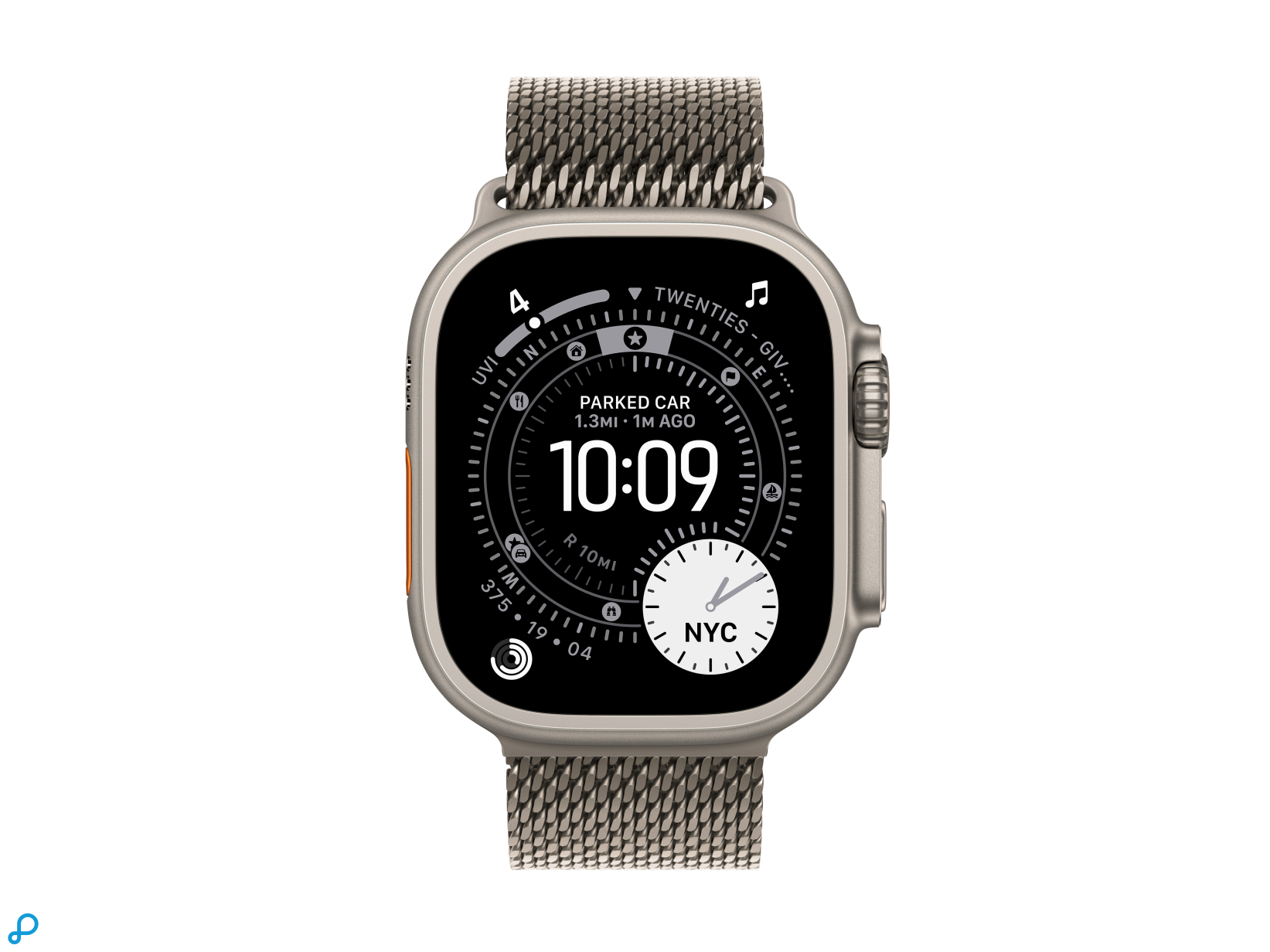 Apple Watch Ultra 3 GPS + Cellular 49mm Natural Titanium Case with Natural Titanium Milanese Loop - Medium-1