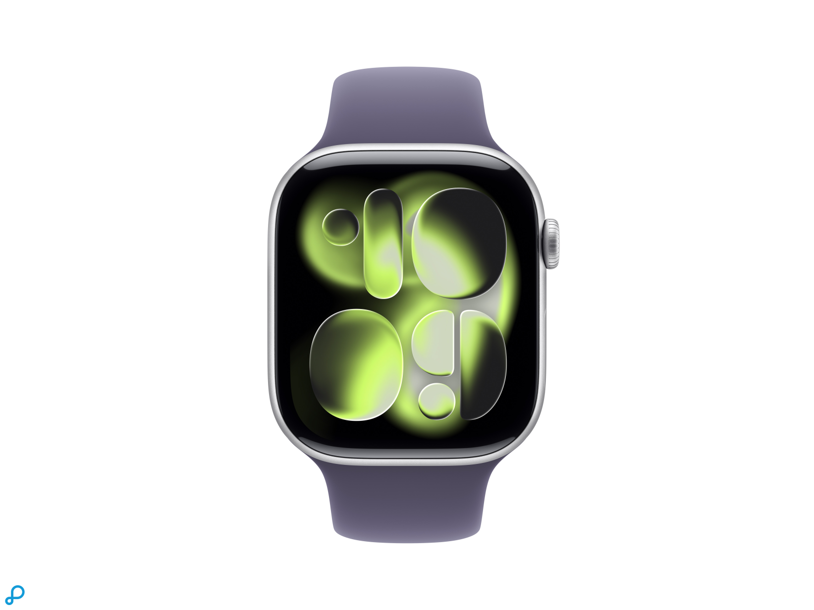 Apple Watch Series 11 GPS + Cellular 46mm Silver Aluminium Case with Purple Fog Sport Band - M/L-1