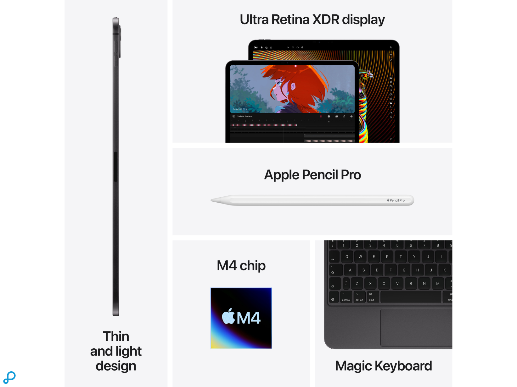 13-inch iPad Pro M4 WiFi 512GB met Standaard glas - Zilver-2