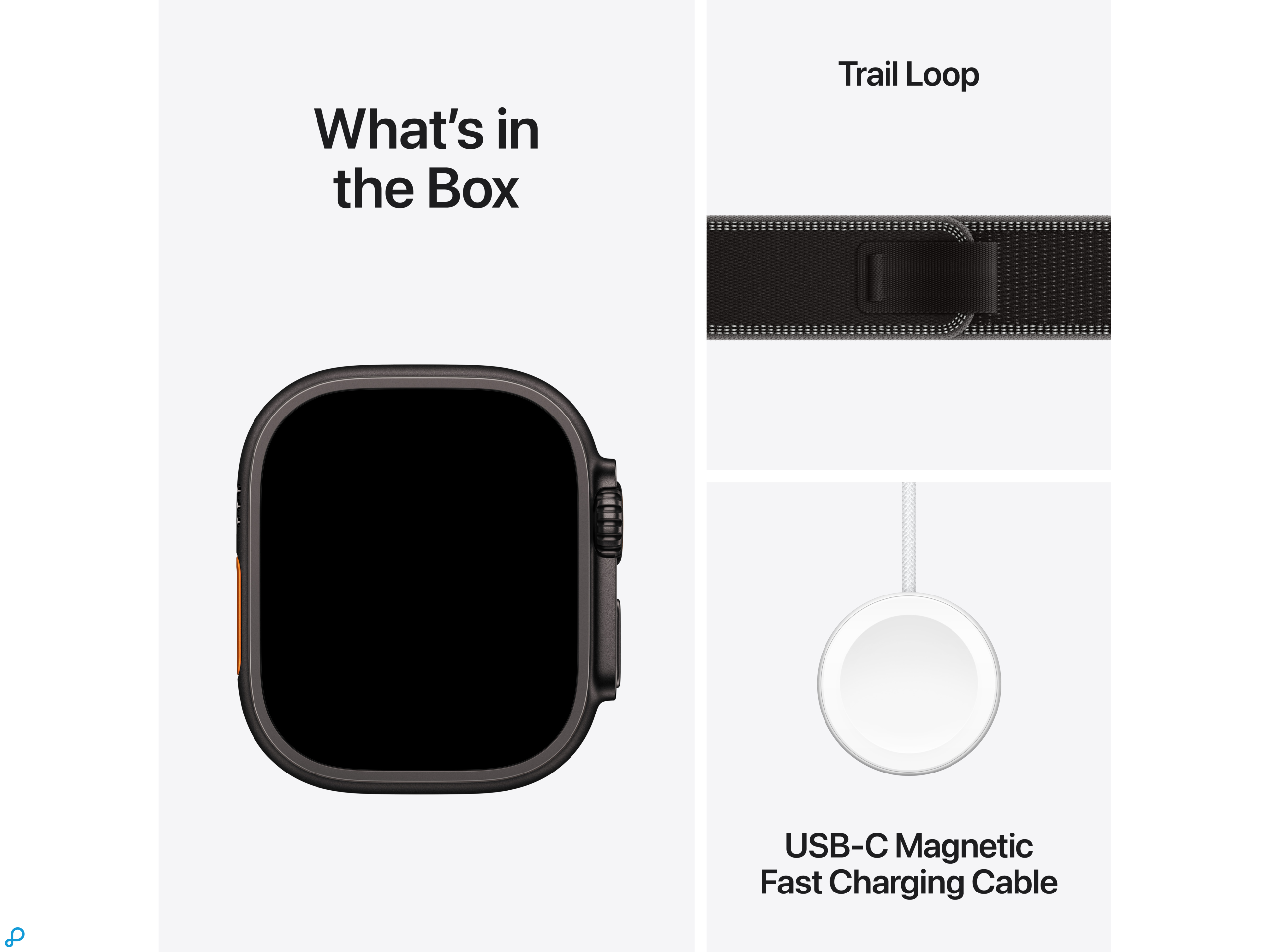 Apple Watch Ultra 3 GPS + Cellular 49mm Black Titanium Case with Black/Charcoal Trail Loop - S/M-7