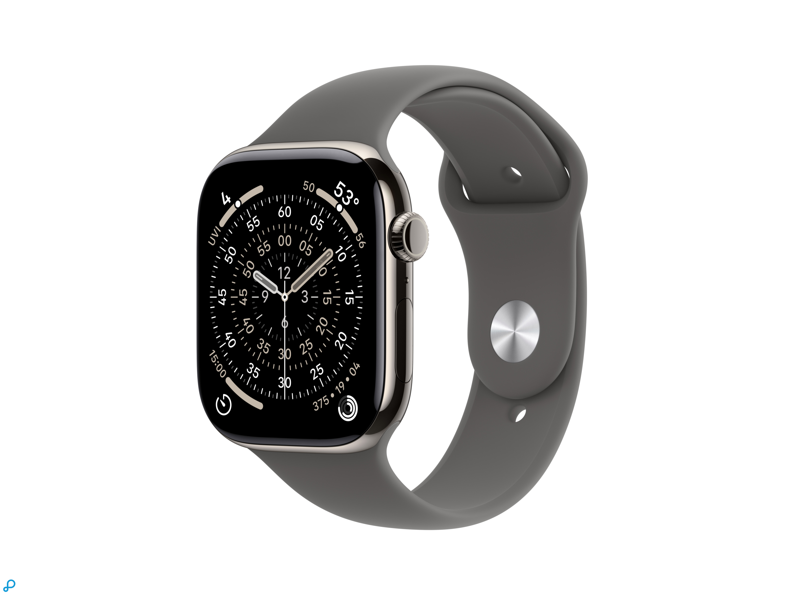 Apple Watch Series 11 GPS + Cellular 42mm Natural Titanium Case with Stone Grey Sport Band - S/M-0