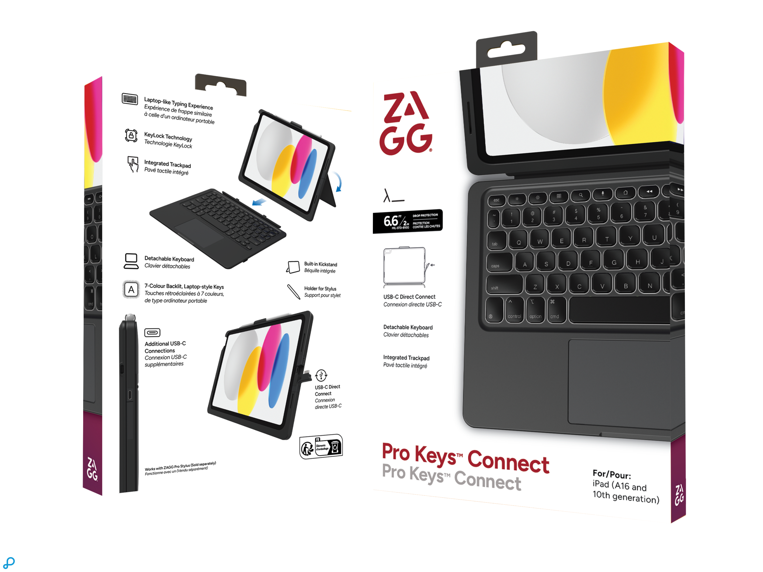 ZAGG Pro Keys 2 Connect Voor Apple iPad 10.9" (10th Gen)/A16 Zwart Qwerty UK-6