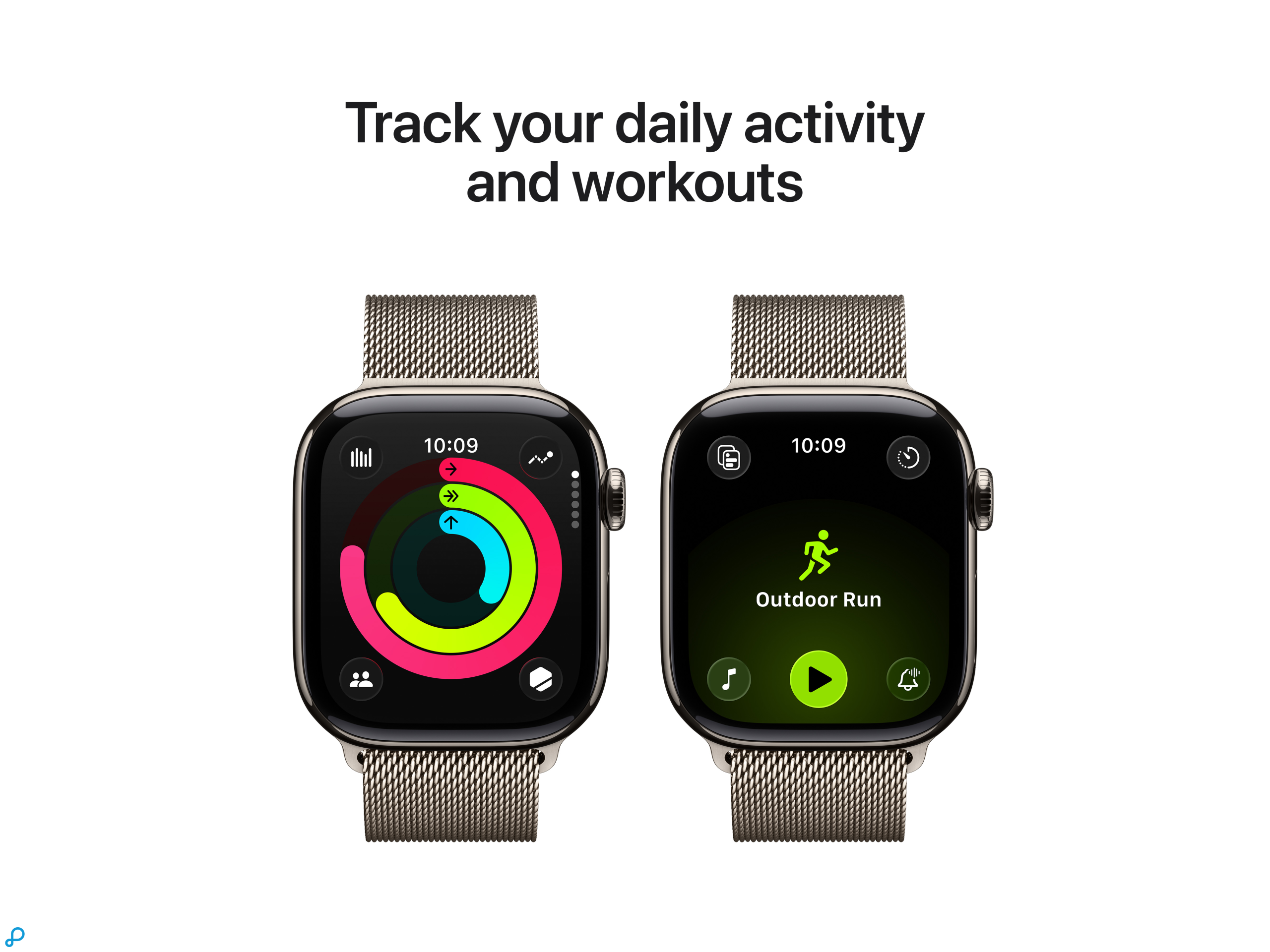 Apple Watch Series 11 GPS + Cellular 42mm Natural Titanium Case with Natural Milanese Loop-3