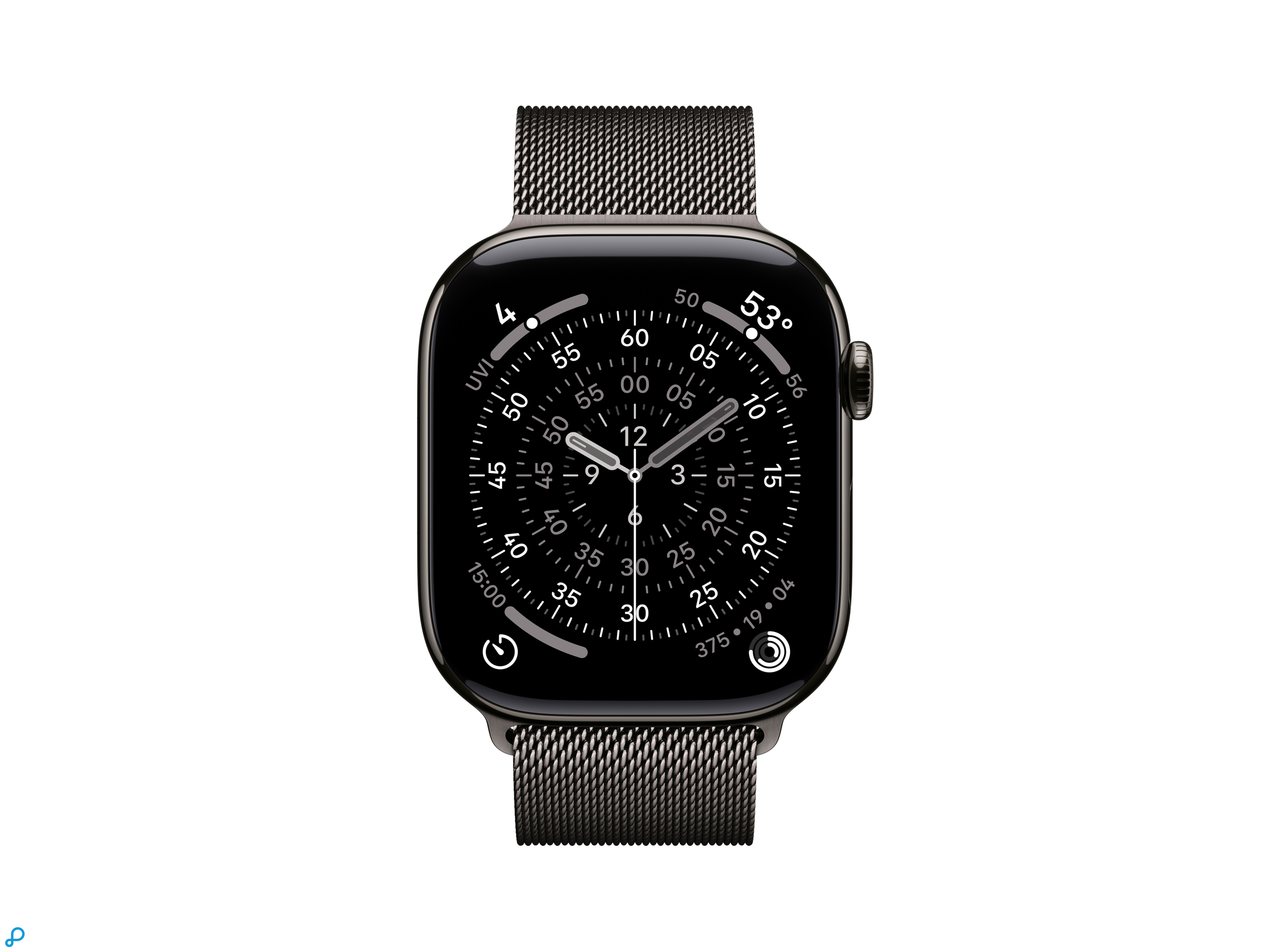 Apple Watch Series 11 GPS + Cellular 46mm Slate Titanium Case with Slate Milanese Loop - S/M-1