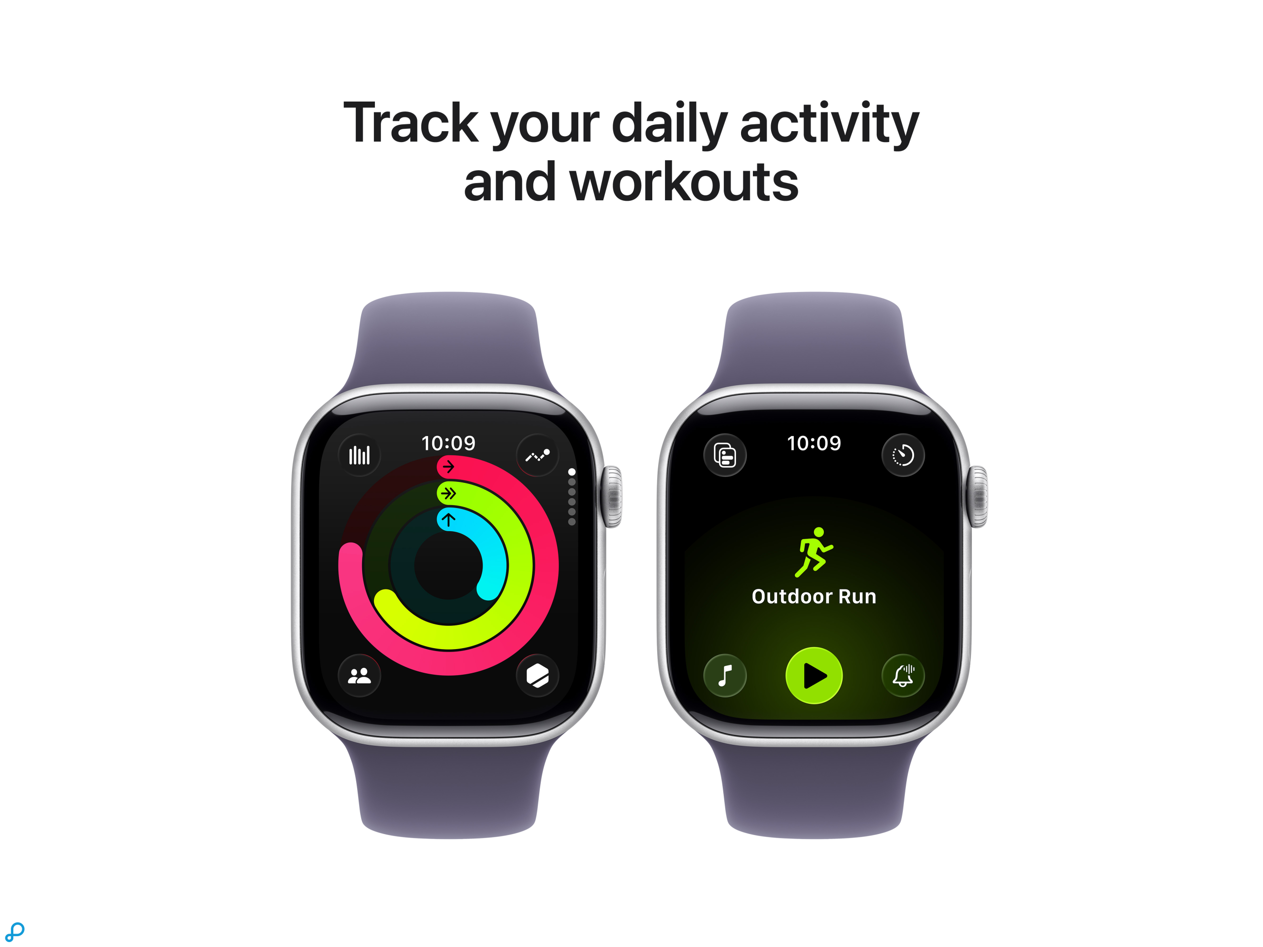 Apple Watch Series 11 GPS 42mm Silver Aluminium Case with Purple Fog Sport Band - M/L-3