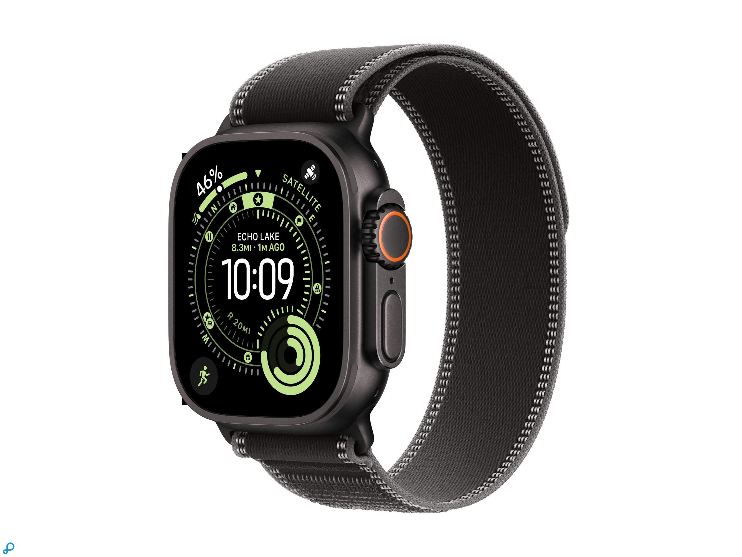 Apple Watch Ultra 3 GPS + Cellular 49mm Black Titanium Case with Black/Charcoal Trail Loop - S/M-0