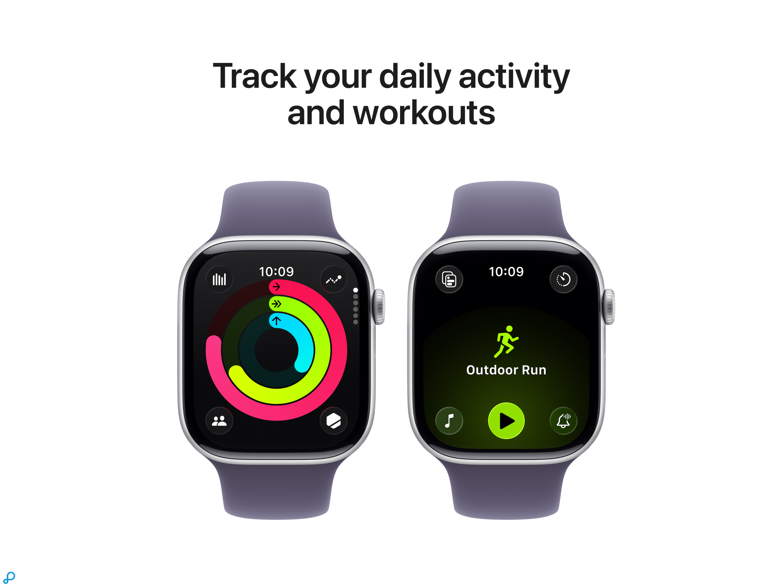 Apple Watch Series 11 GPS + Cellular 46mm Silver Aluminium Case with Purple Fog Sport Band - S/M-3