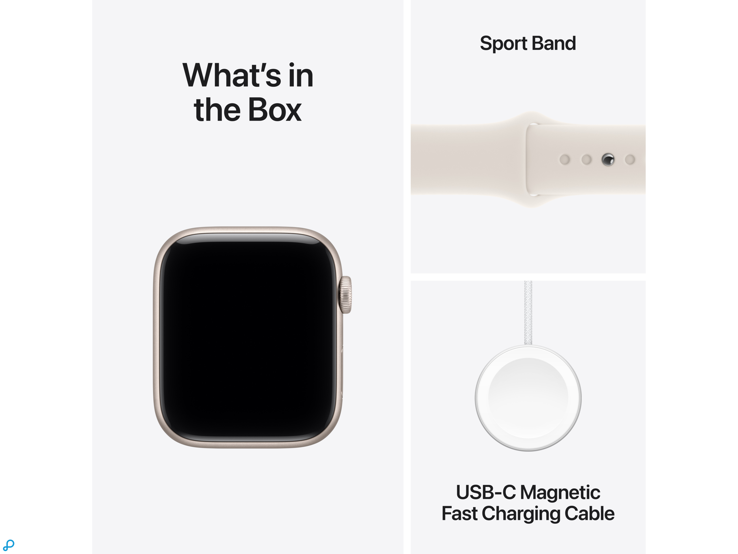 Apple Watch SE 3 GPS 44mm Starlight Aluminium Case with Starlight Sport Band - S/M-7