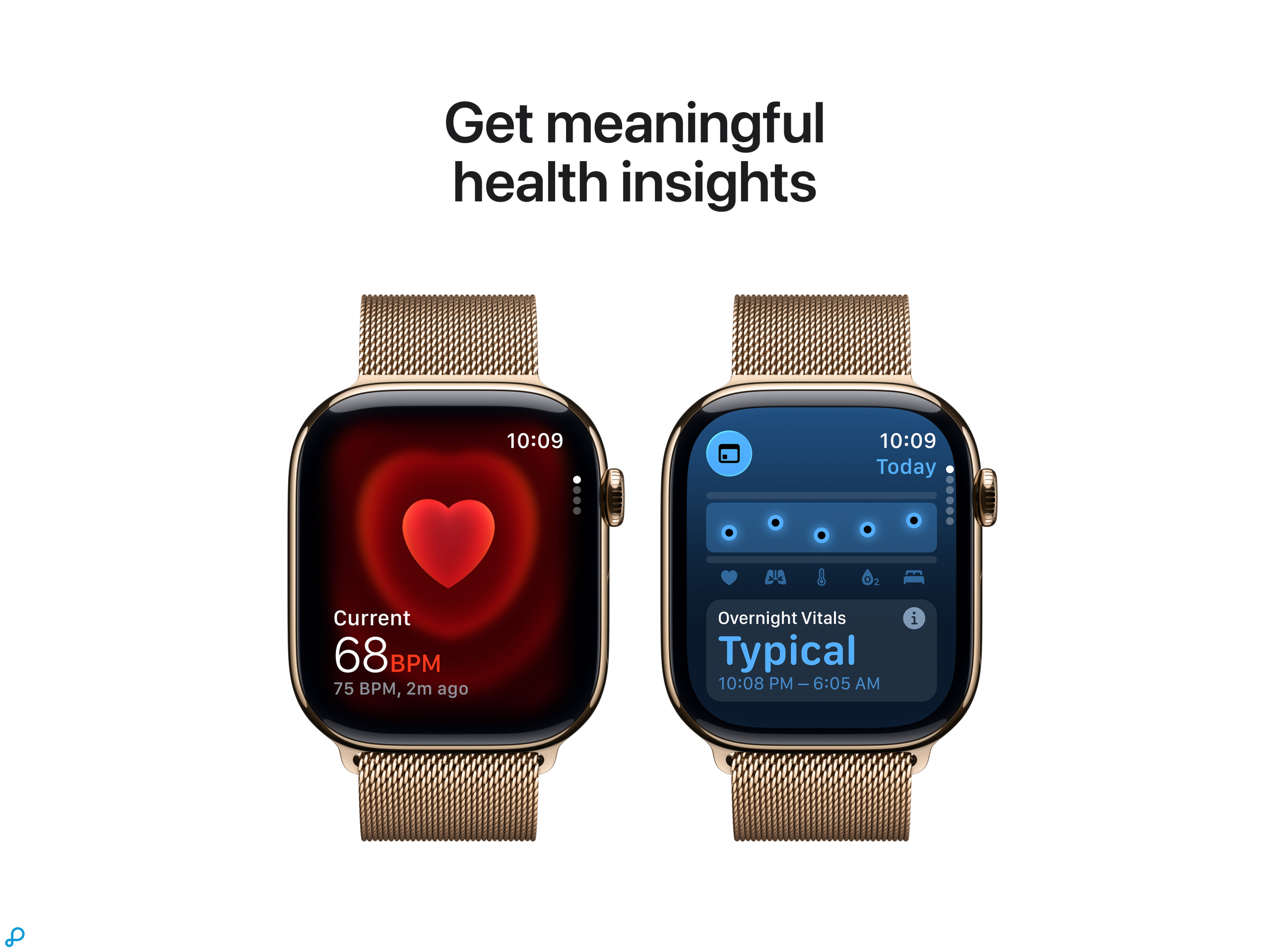 Apple Watch Series 11 GPS + Cellular 46mm Gold Titanium Case with Gold Milanese Loop - M/L-4