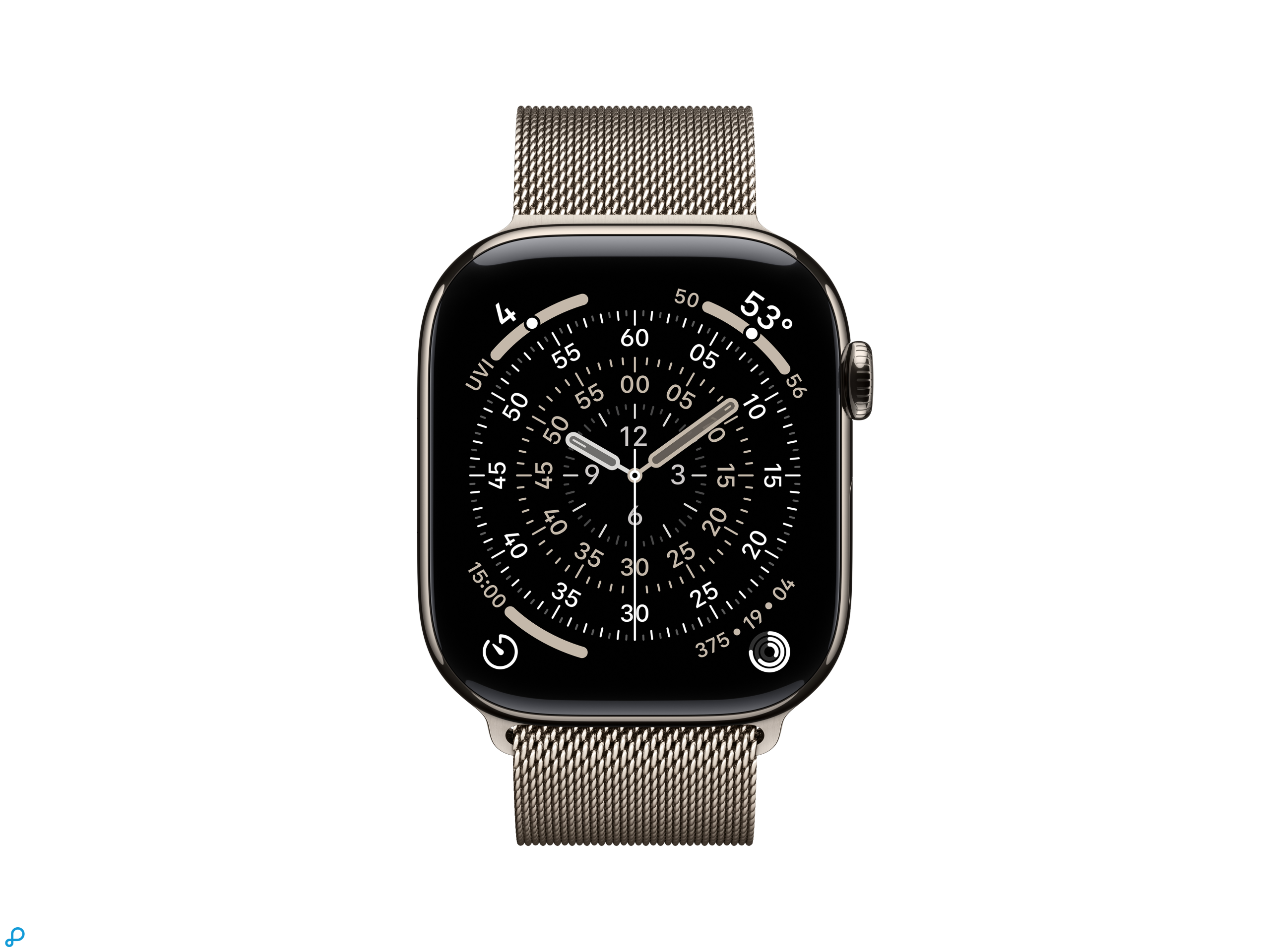 Apple Watch Series 11 GPS + Cellular 46mm Natural Titanium Case with Natural Milanese Loop - M/L-1