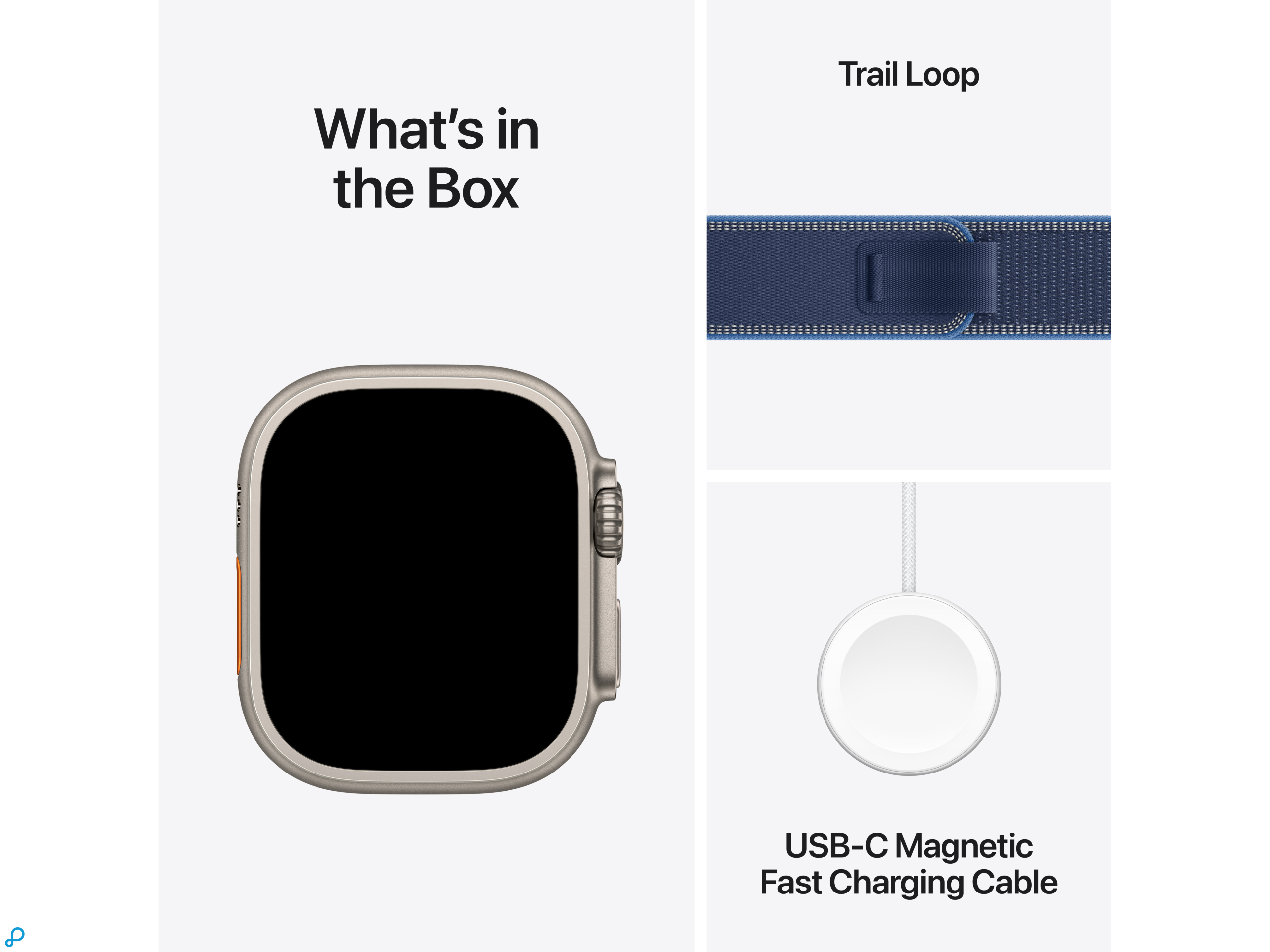 Apple Watch Ultra 3 GPS + Cellular 49mm Natural Titanium Case with Blue/Bright Blue Trail Loop - M/L-7