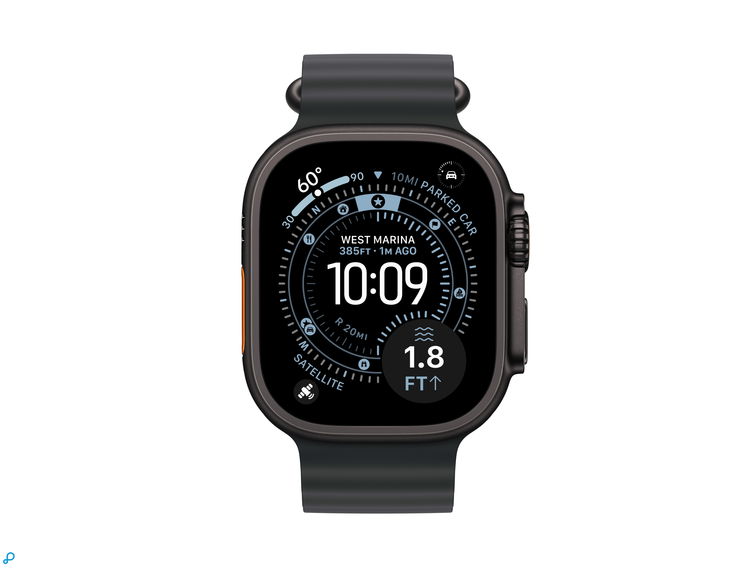 Apple Watch Ultra 3 GPS + Cellular 49mm Black Titanium Case with Black Ocean Band-1