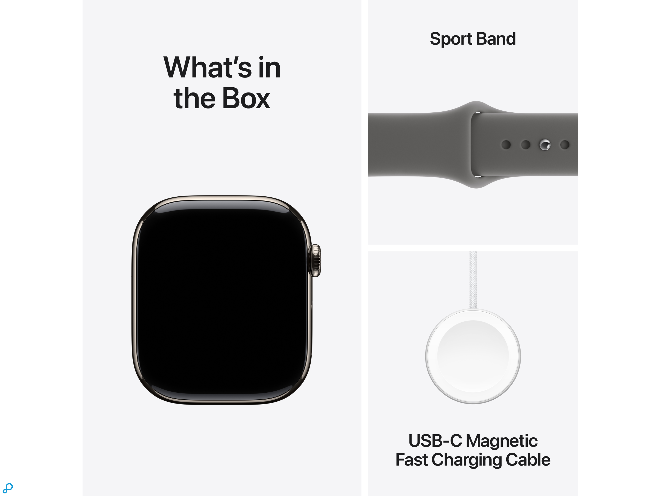 Apple Watch Series 11 GPS + Cellular 46mm Natural Titanium Case with Stone Grey Sport Band - S/M-7