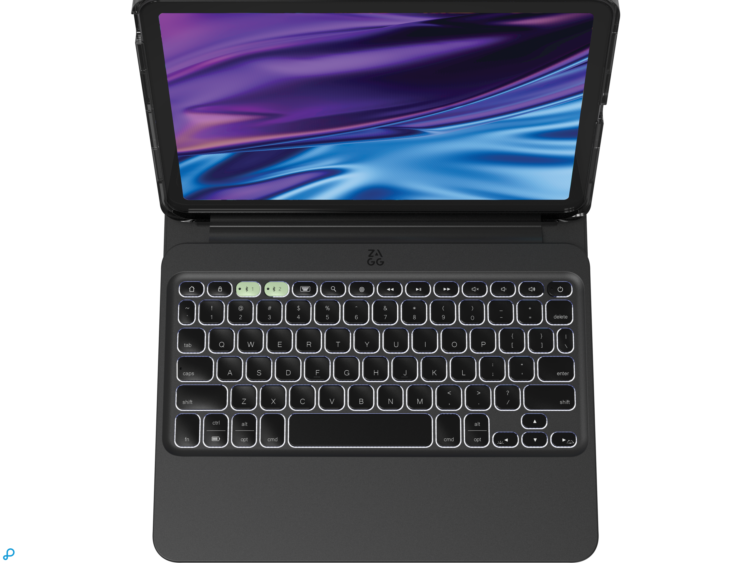 Zagg Pro Keys 2 Keyboard Case Voor iPad Air 11" (M4,M3,M2) Qwerty Zwart -0