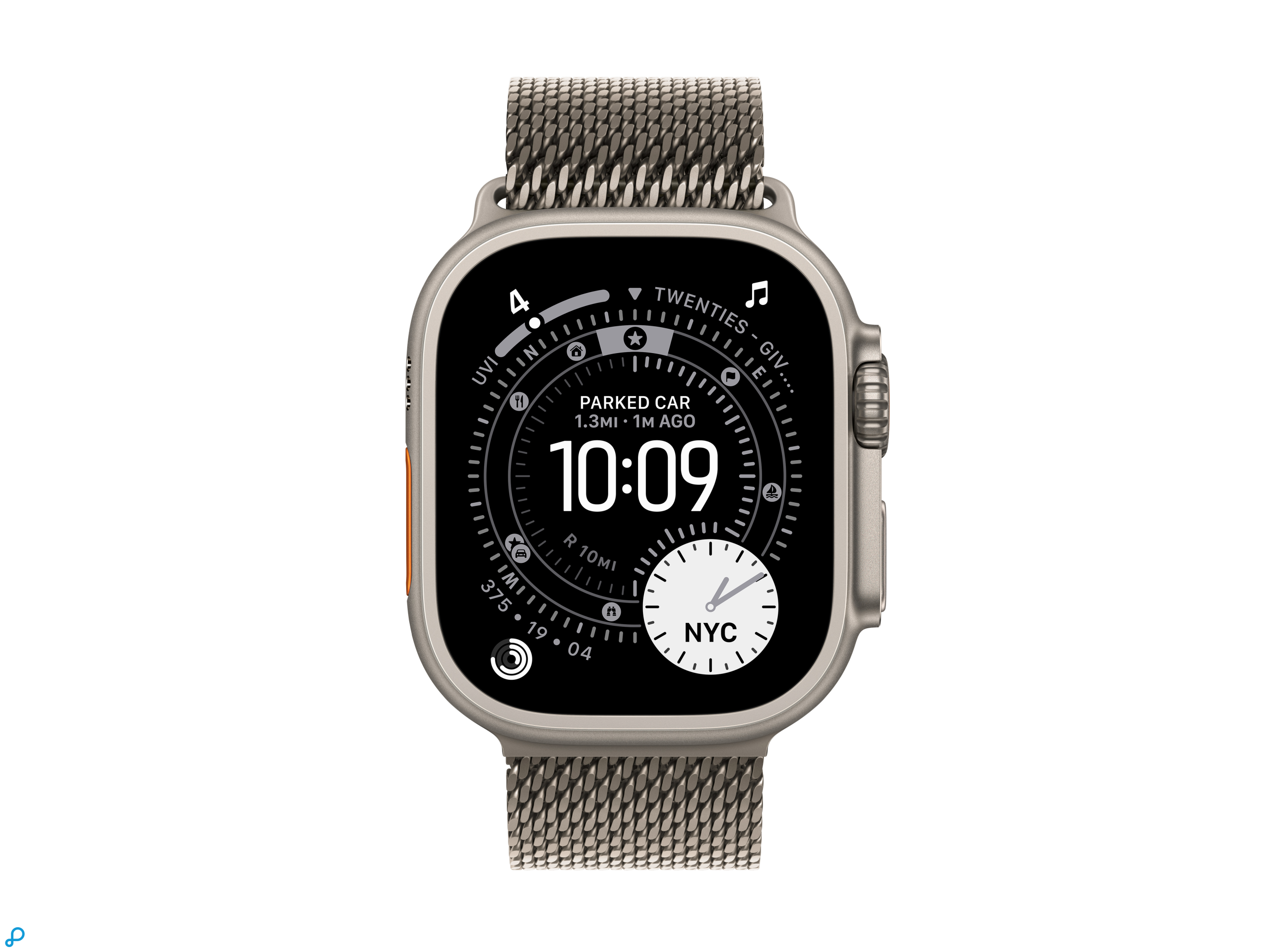 Apple Watch Ultra 3 GPS + Cellular 49mm Natural Titanium Case with Natural Titanium Milanese Loop - Medium-1