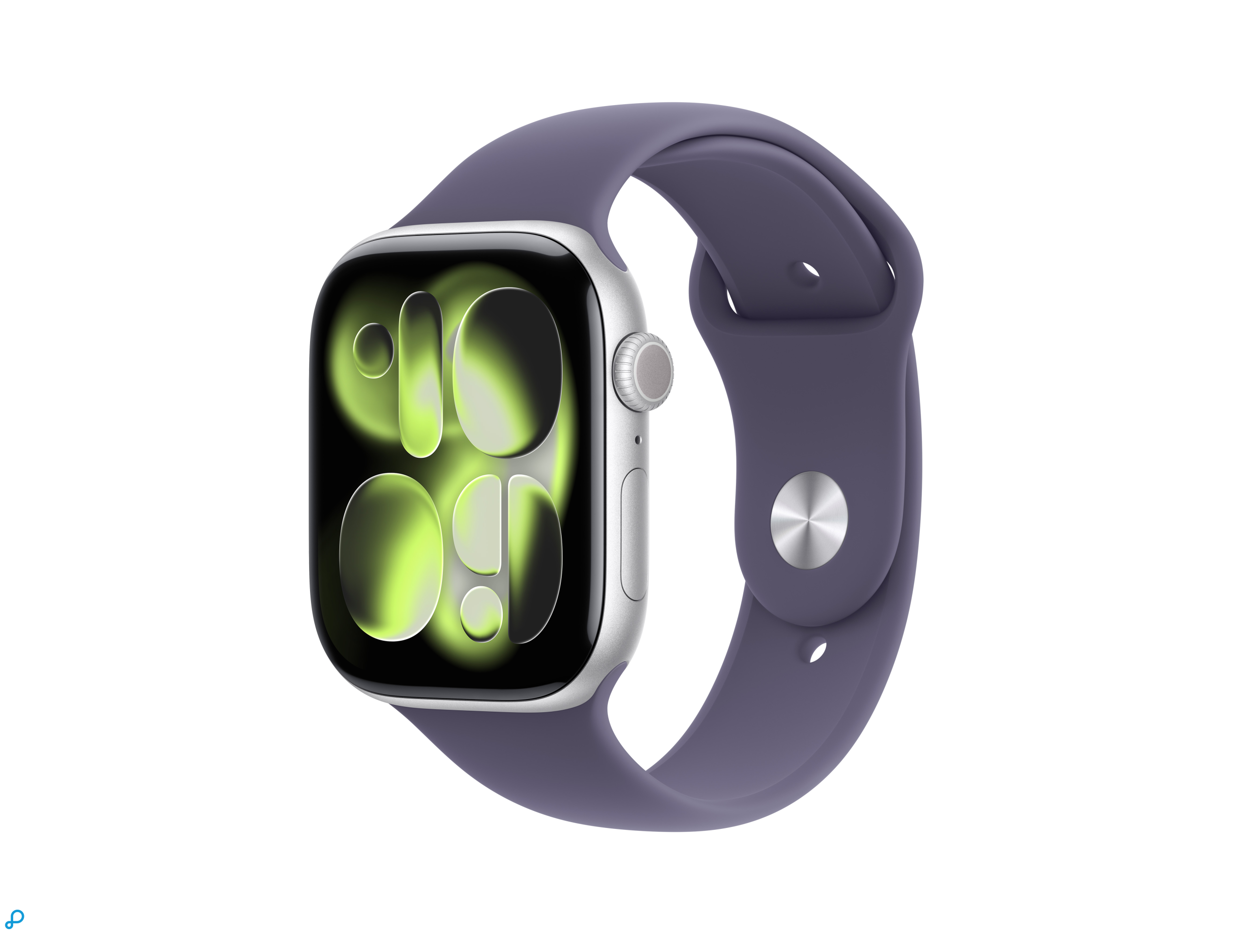 Apple Watch Series 11 GPS + Cellular 46mm Silver Aluminium Case with Purple Fog Sport Band - S/M-0