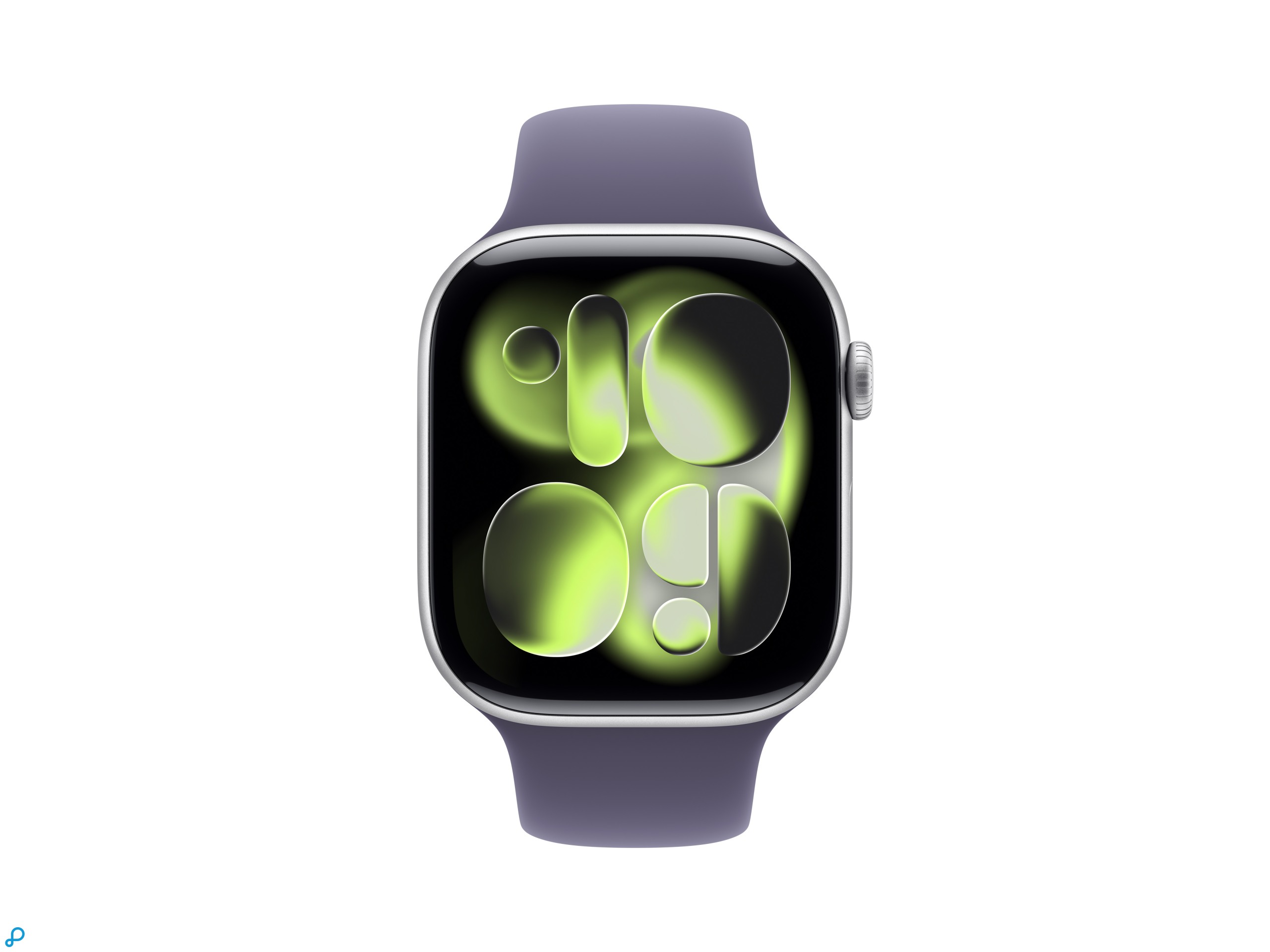 Apple Watch Series 11 GPS + Cellular 46mm Silver Aluminium Case with Purple Fog Sport Band - M/L-1