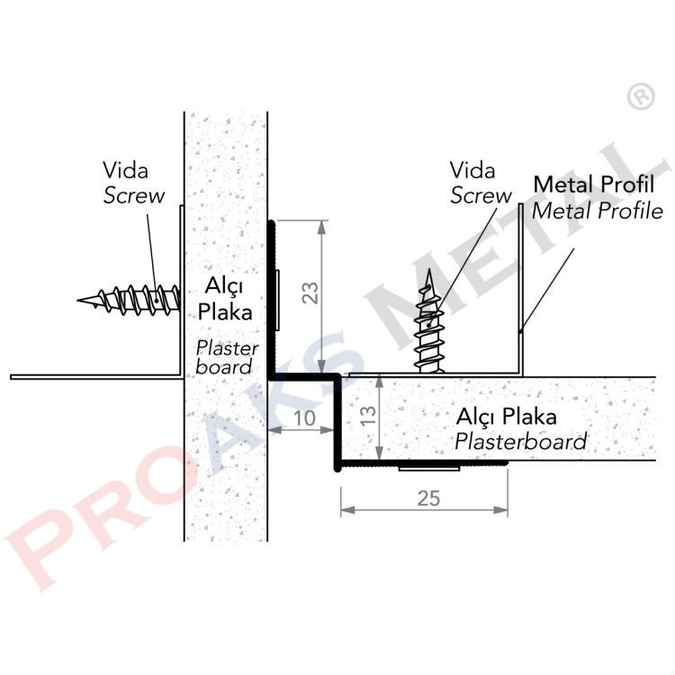 Drywall Profile Detail Fuga Suspended Ceiling Profiles Size Price