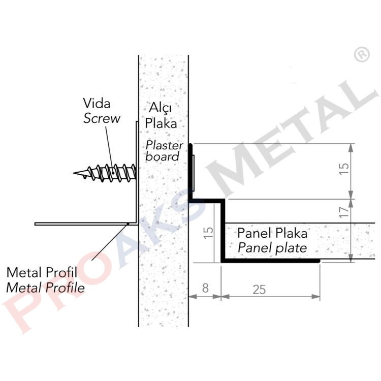 Clipin Z Profile Plasterboard Panel Plate Suspended Ceiling