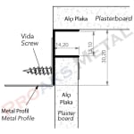 F Profili Çizimi Alüminyum Asma Tavan Alçıpan Bölme Duvar