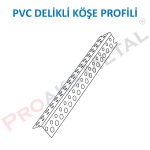 PVC Delikli Köşe Profili Çizimi Alçıpan Asma Tavan
