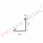 Profilé d'angle en L T24 galvanisé peint pour plafond suspendu