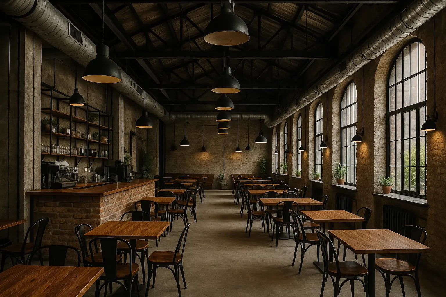 Loft Style Cafe Design