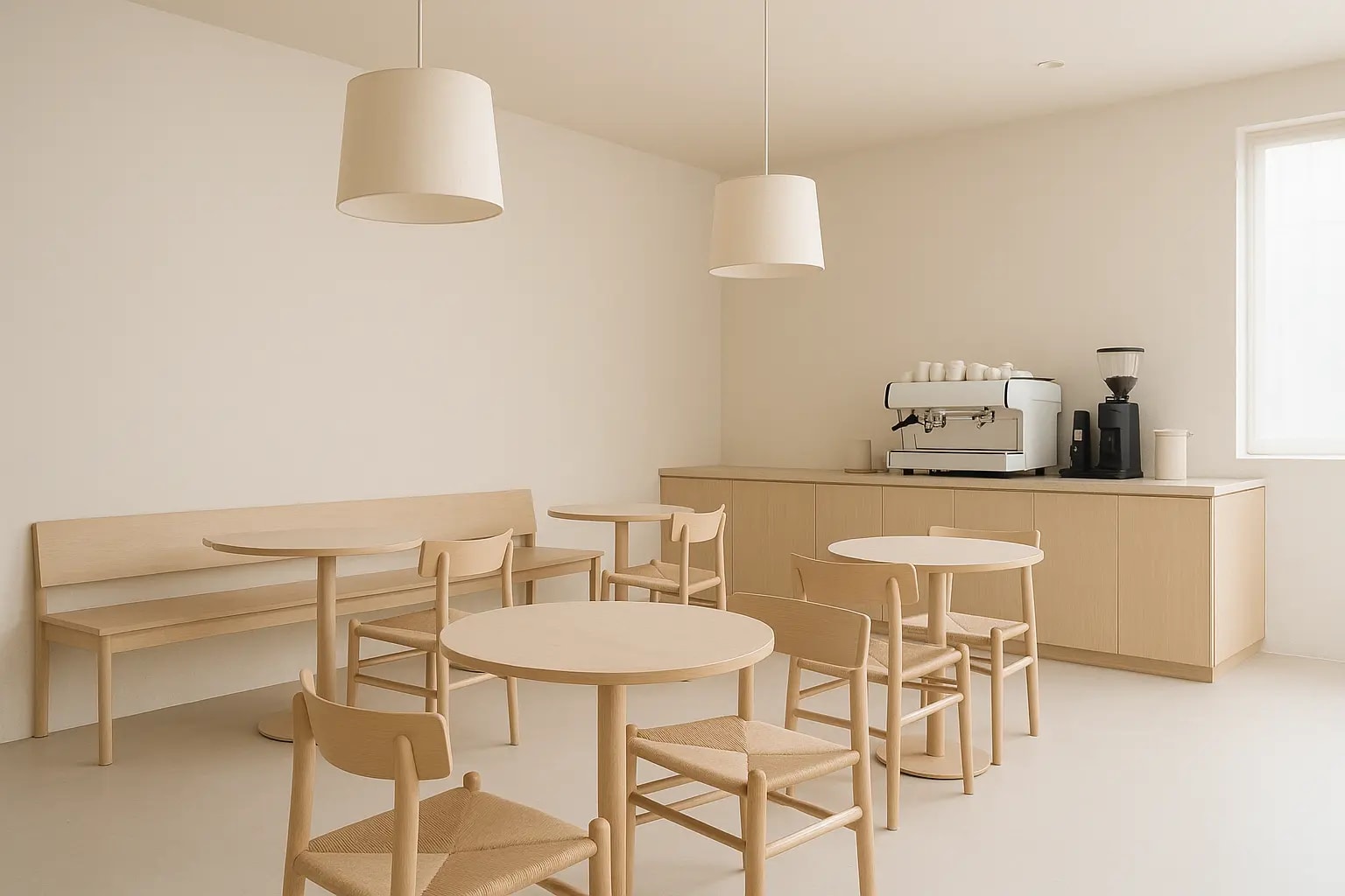 Design Intérieur Minimaliste pour Café