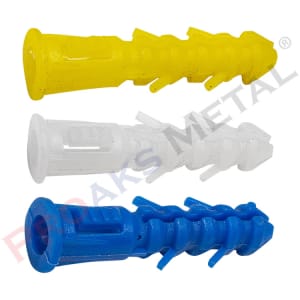 Plastic Wall Plug White Yellow Blue Colors