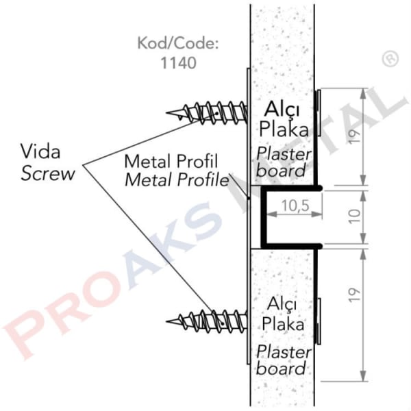 Çift Kanat Profil Kısa Kenar