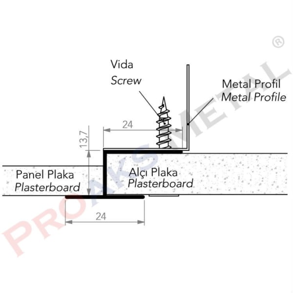 Panel Plaka U Geçiş Profili
