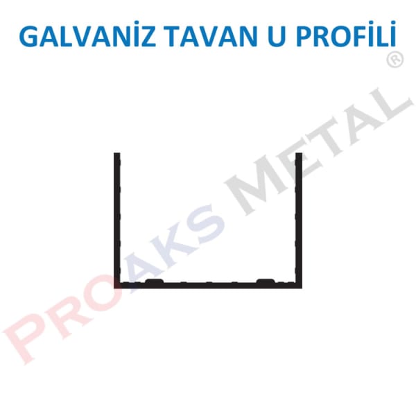 Galvaniz Tavan U Profili Çizimi Alçıpan Asma Tavan