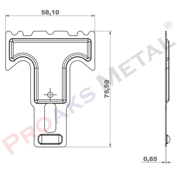 Dessin technique du clip en T pour plafond suspendu