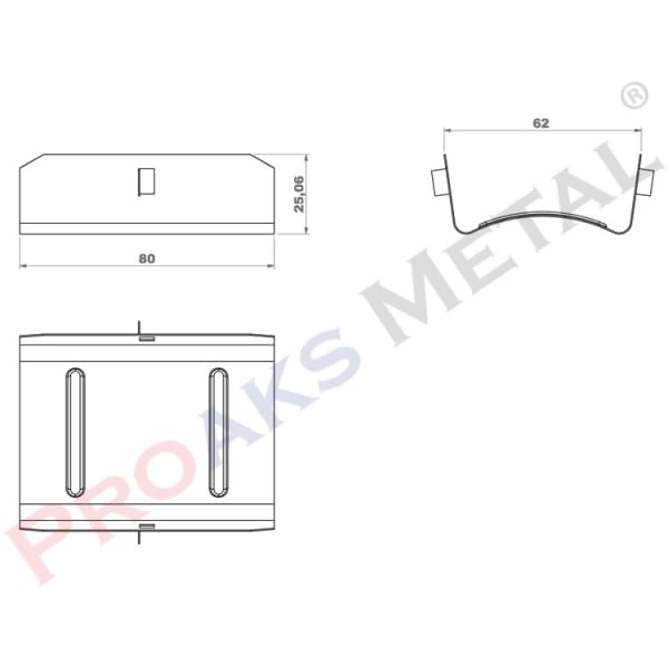 Suspended Ceiling CD Connection Piece Technical Drawing