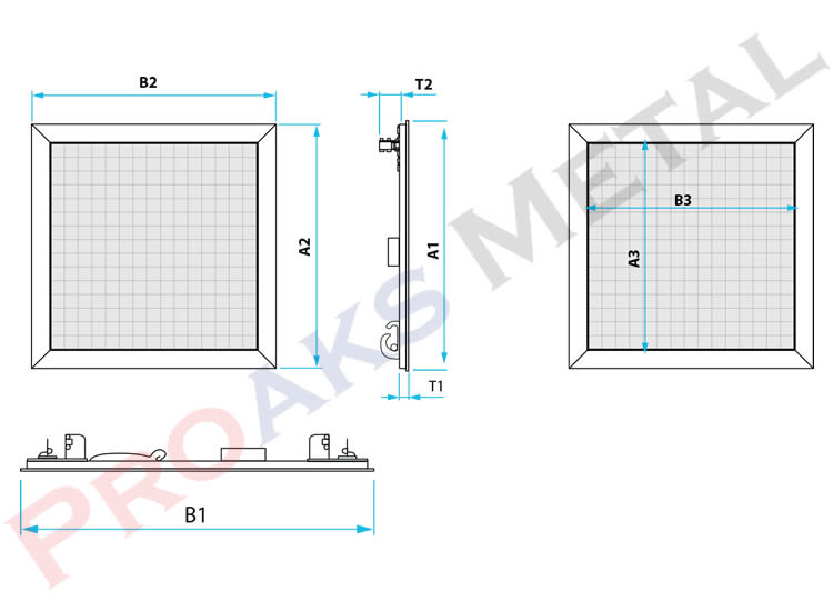 Zerostar Square Honeycomb Access Panels Drawings