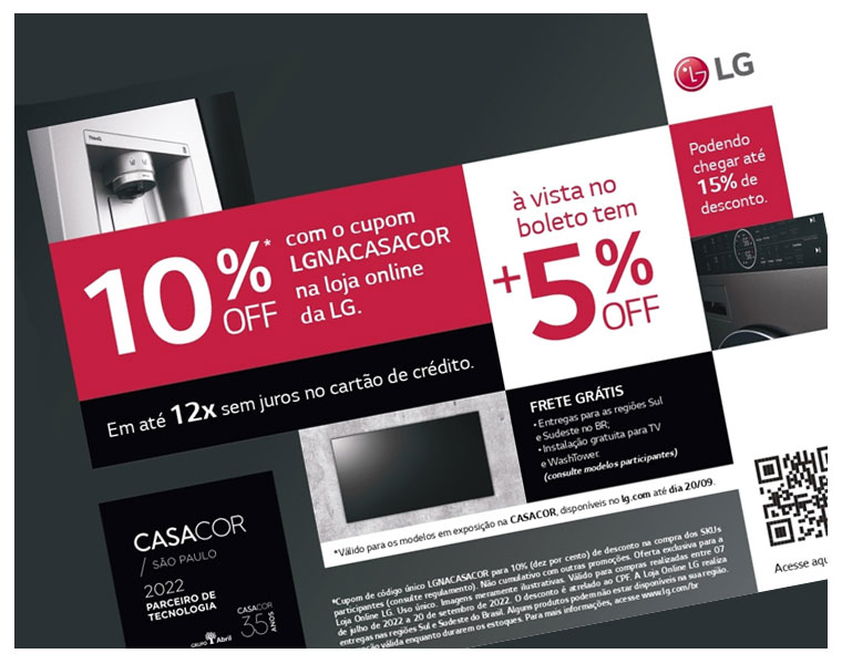 Produtos LG expostos na CasaCor com descontos de até 15%