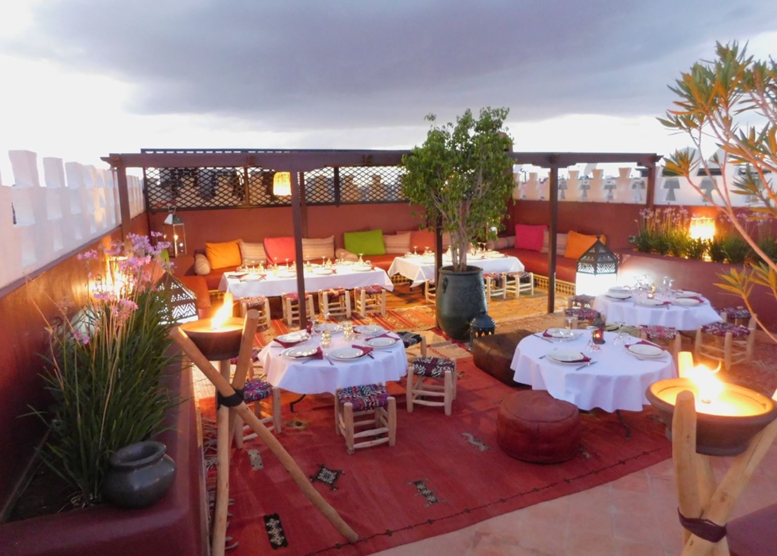 Dîner riad la perle rouge marrakech maroc terrasse