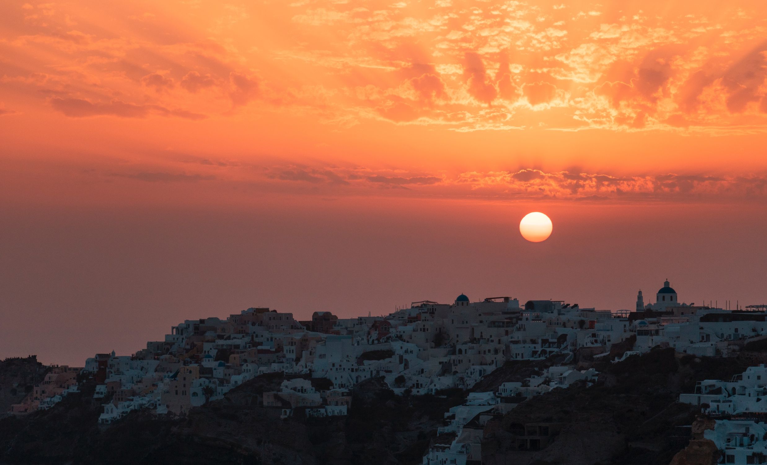 Lever De Soleil Sur La Plage De Kamari Séminaire En Grèce