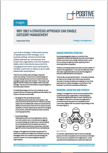 Why Only a Strategic Approach Can Enable Category Management