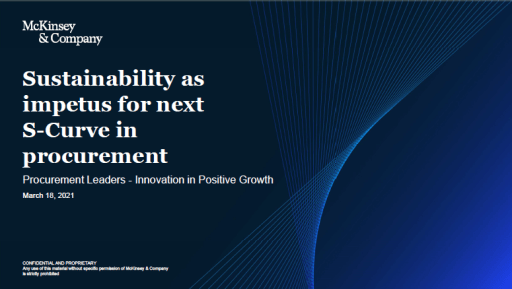 Sustainability as Impetus for Next S-Curve in Procurement