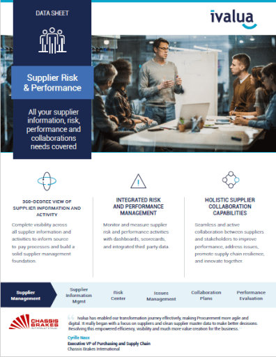 Supplier Risk & Performance - All your supplier information, risk, performance and collaborations needs covered