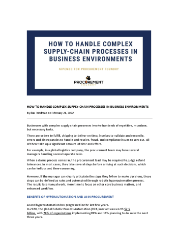 How to Handle Complex Supply-Chain Processes in Business Environments